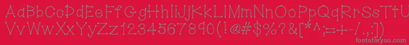 Hellodotstick Font – Gray Fonts on Red Background