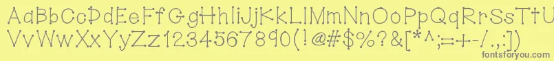 Hellodotstick Font – Gray Fonts on Yellow Background