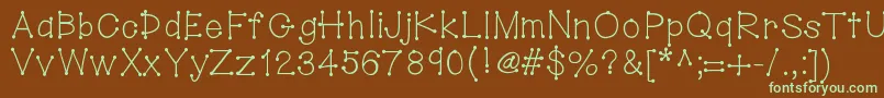 Hellodotstick Font – Green Fonts on Brown Background