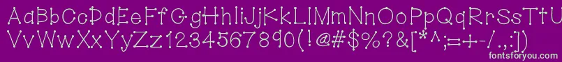 Hellodotstick Font – Green Fonts on Purple Background