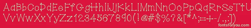 Hellodotstick Font – Green Fonts on Red Background