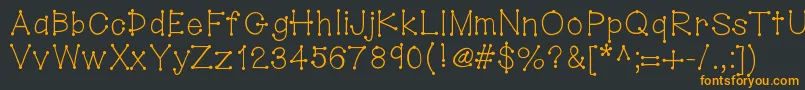Hellodotstick Font – Orange Fonts on Black Background