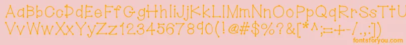 Hellodotstick Font – Orange Fonts on Pink Background