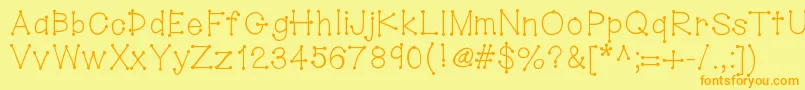 Police Hellodotstick – polices orange sur fond jaune
