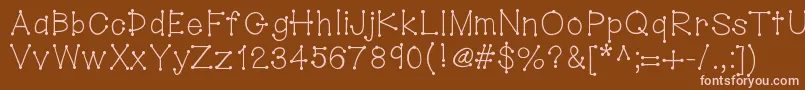 Hellodotstick Font – Pink Fonts on Brown Background