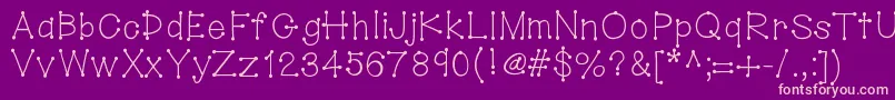 Hellodotstick Font – Pink Fonts on Purple Background