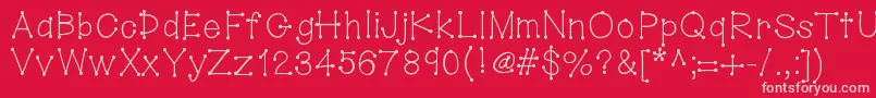 フォントHellodotstick – 赤い背景にピンクのフォント