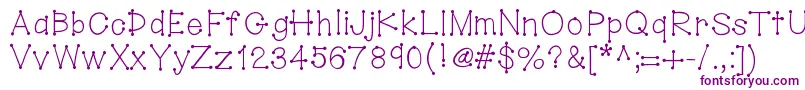 Hellodotstick Font – Purple Fonts on White Background