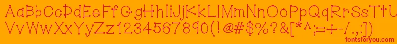 Hellodotstick Font – Red Fonts on Orange Background