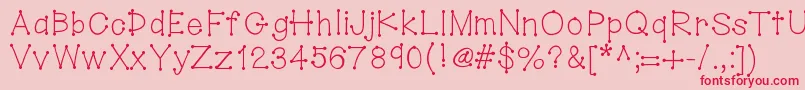 Hellodotstick Font – Red Fonts on Pink Background