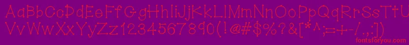 Hellodotstick Font – Red Fonts on Purple Background