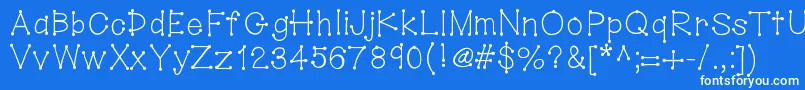 Hellodotstick Font – White Fonts on Blue Background