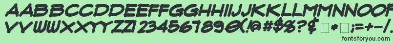 FluxArchitectBoldItalic Font – Black Fonts on Green Background