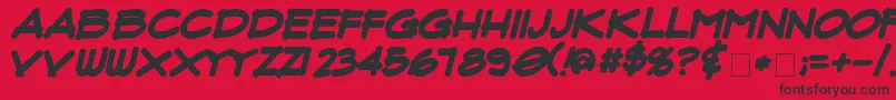 FluxArchitectBoldItalic Font – Black Fonts on Red Background