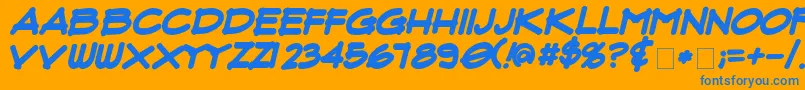FluxArchitectBoldItalic Font – Blue Fonts on Orange Background