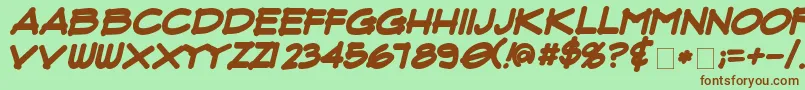 FluxArchitectBoldItalic Font – Brown Fonts on Green Background