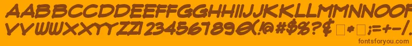 フォントFluxArchitectBoldItalic – オレンジの背景に茶色のフォント