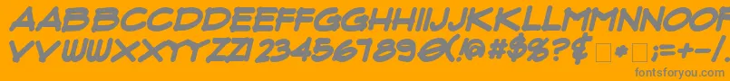 FluxArchitectBoldItalic-Schriftart – Graue Schriften auf orangefarbenem Hintergrund