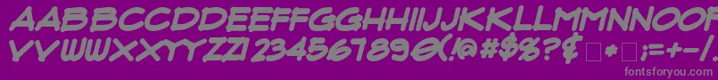 Fonte FluxArchitectBoldItalic – fontes cinzas em um fundo violeta