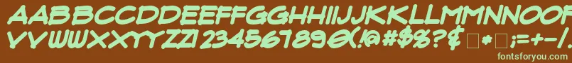 FluxArchitectBoldItalic Font – Green Fonts on Brown Background