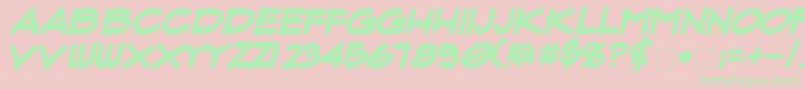 フォントFluxArchitectBoldItalic – ピンクの背景に緑の文字