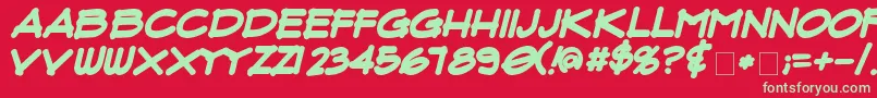 FluxArchitectBoldItalic Font – Green Fonts on Red Background