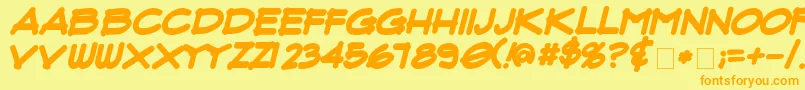 Saiba mais sobre a fonte FluxArchitectBoldItalic Fonte FluxArchitectBoldItalic – fontes laranjas em um fundo amarelo
