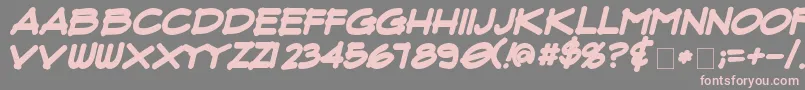 FluxArchitectBoldItalic-Schriftart – Rosa Schriften auf grauem Hintergrund