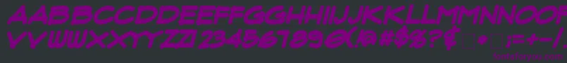 Fonte FluxArchitectBoldItalic – fontes roxas em um fundo preto