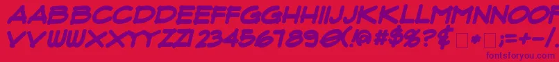 FluxArchitectBoldItalic Font – Purple Fonts on Red Background