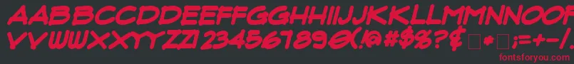 FluxArchitectBoldItalic Font – Red Fonts on Black Background