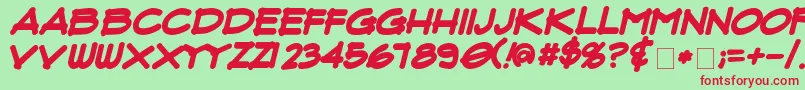 FluxArchitectBoldItalic Font – Red Fonts on Green Background