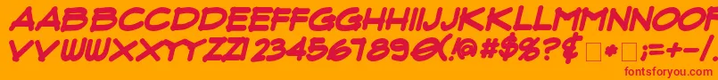 Шрифт FluxArchitectBoldItalic – красные шрифты на оранжевом фоне