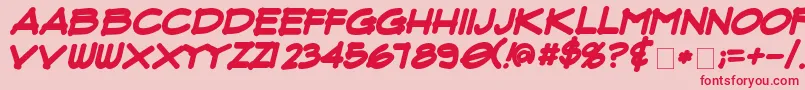 FluxArchitectBoldItalic Font – Red Fonts on Pink Background