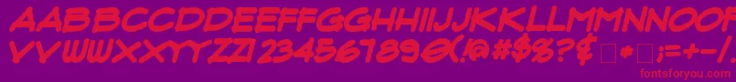 Weitere Informationen zur FluxArchitectBoldItalic-Schriftart FluxArchitectBoldItalic-Schriftart – Rote Schriften auf violettem Hintergrund