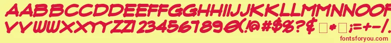 FluxArchitectBoldItalic Font – Red Fonts on Yellow Background