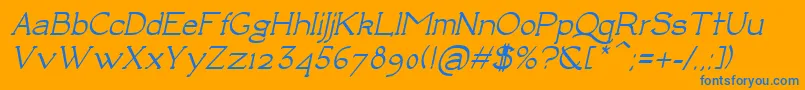 LuisaBoldItalic Font – Blue Fonts on Orange Background