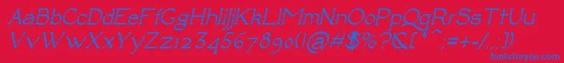 LuisaBoldItalic Font – Blue Fonts on Red Background