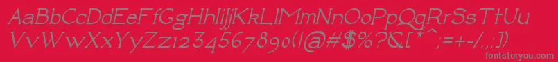 LuisaBoldItalic Font – Gray Fonts on Red Background