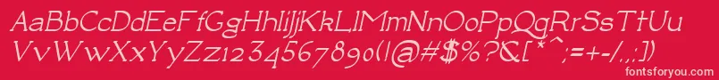 フォントLuisaBoldItalic – 赤い背景にピンクのフォント