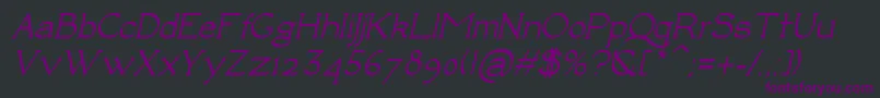フォントLuisaBoldItalic – 黒い背景に紫のフォント
