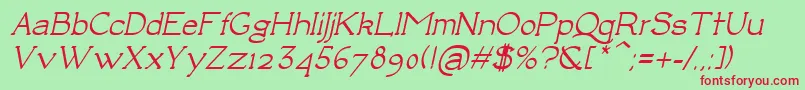 LuisaBoldItalic Font – Red Fonts on Green Background