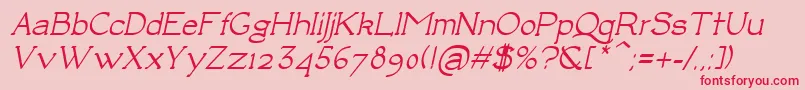 LuisaBoldItalic-fontti – punaiset fontit vaaleanpunaisella taustalla