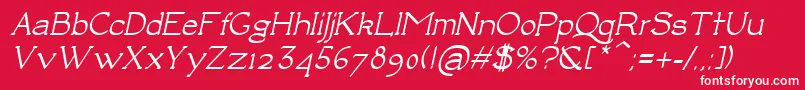 Шрифт LuisaBoldItalic – белые шрифты на красном фоне