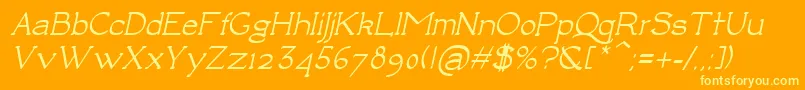 More about LuisaBoldItalic Font LuisaBoldItalic Font – Yellow Fonts on Orange Background