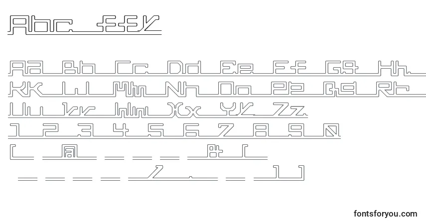A fonte Abc ffy – alfabeto, números, caracteres especiais