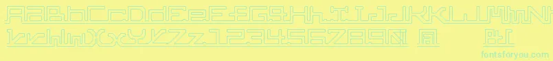 Czcionka Abc ffy – zielone czcionki na żółtym tle
