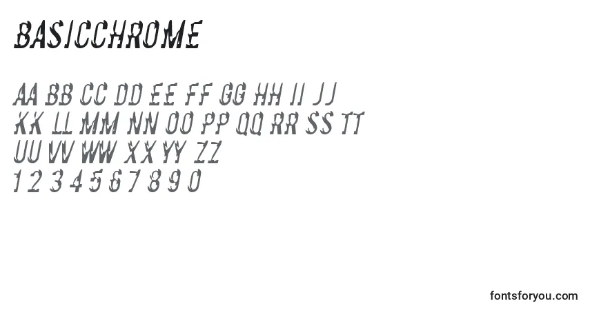 Schriftart Basicchrome – Alphabet, Zahlen, spezielle Symbole