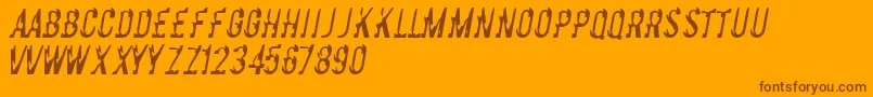 Basicchrome-Schriftart – Braune Schriften auf orangefarbenem Hintergrund