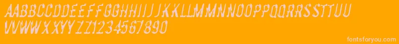 Basicchrome-fontti – vaaleanpunaiset fontit oranssilla taustalla